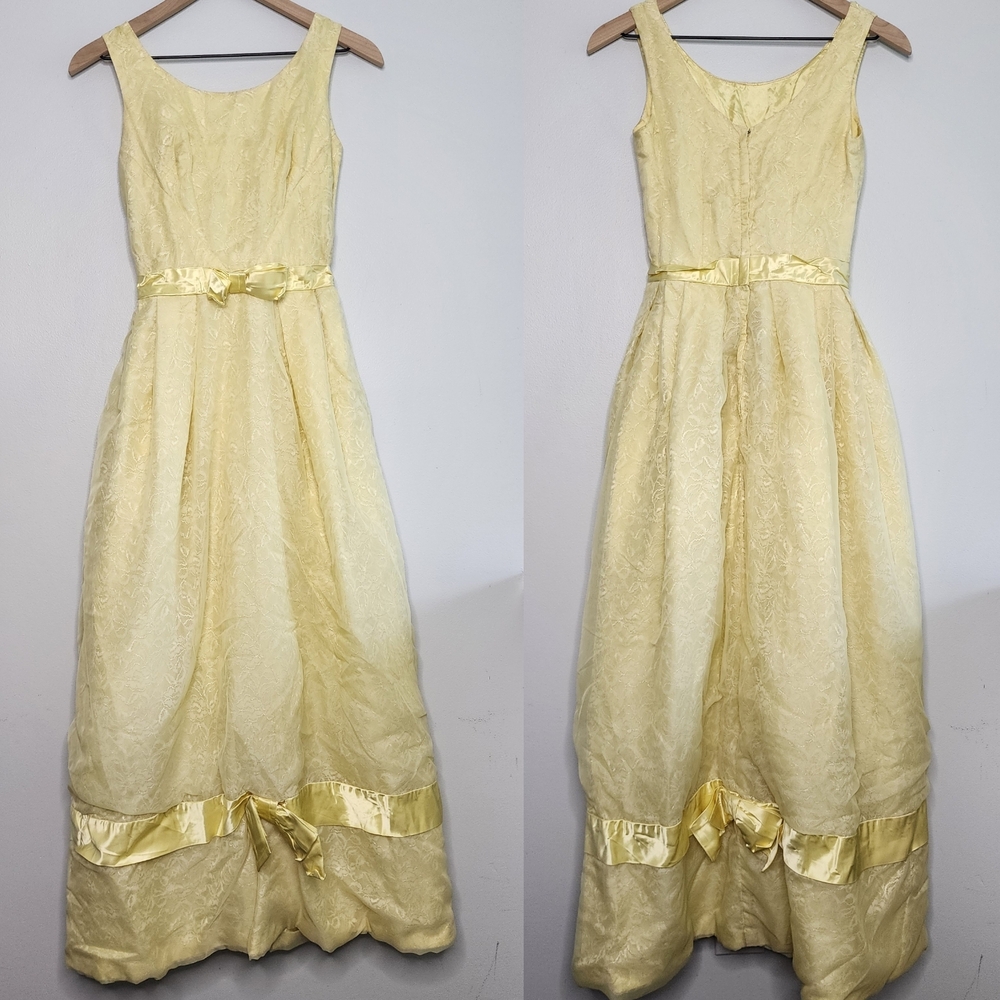 60s Vintage Yellow Prom Dress